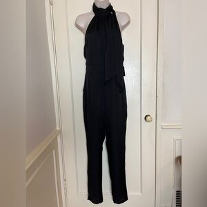 Express Black Evening Neck Tie Jumpsuit NWT